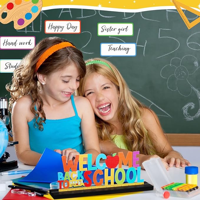 Welcome Back to School Metal Sign First Day of School Table Decor Metal Word - Image 4