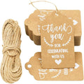 100 Pcs Kraft Paper Tags, Thank You by KESTAR