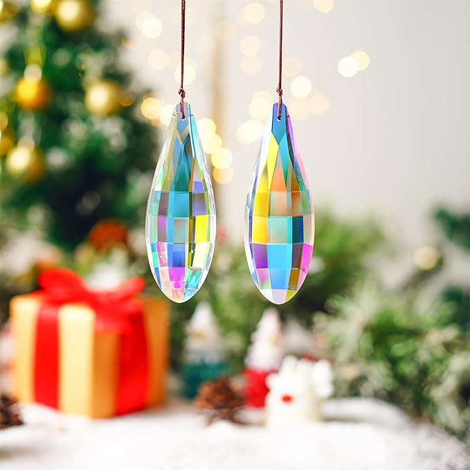 HDCRYSTALGIFTS Pack 2, 120mm Colorful Prisms Crystal Suncatchers - Image 7
