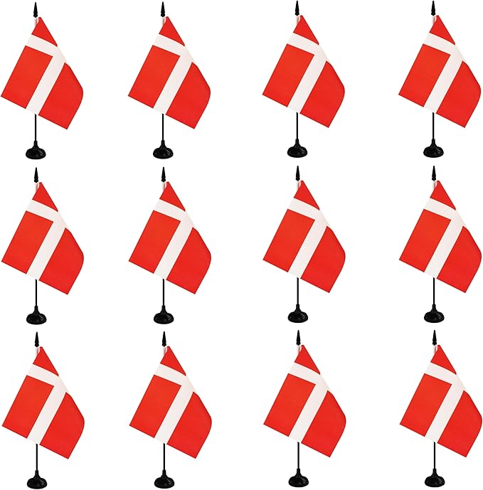 Denmark Desk Flag, 12 Pack Danish Table Office Flag by Unknown