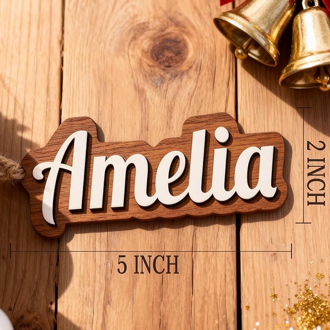 1Pcs Personalized Christmas Stocking Name Tags Custom Wooden Stocking Name Tag - Image 2