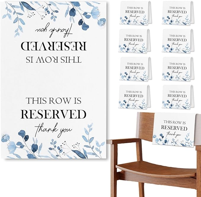 Reserved Seating Chair Signs, This Row Is Reserved Pew Cloths Seating by Unknown