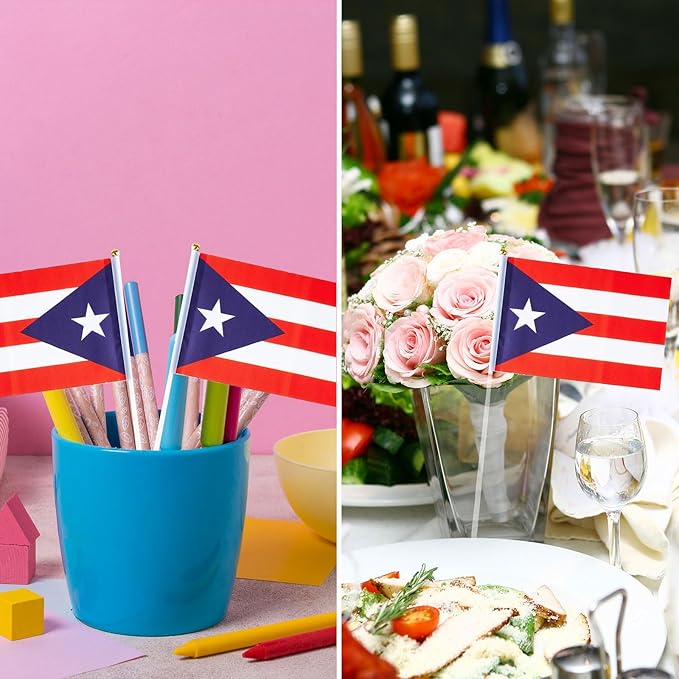 Puerto Rico Flag Puerto Rican Flag, Small Mini Handheld Puerto Rico Flags on - Image 5