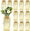 Vintage Glass Flower Vase，12 Pack Gold Amber Farmhouse Glass Centerpiece Vases by LEYIQUCHAMPAGNEWINEGLASSES