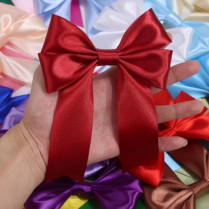 Deep red Solid Satin Ribbon 1-1/2 Inch 25 Yards Solid Polyester Fabric Ribbon - Image 7