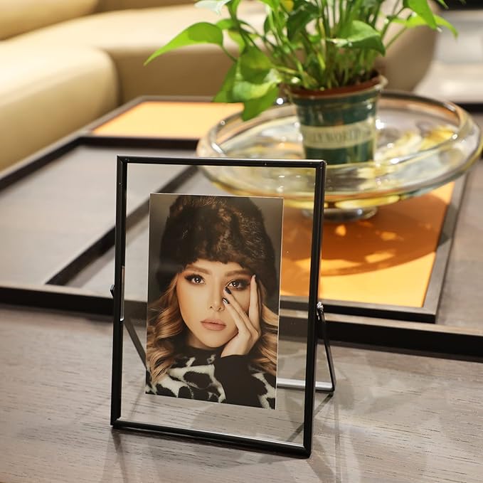 Black Floating Frame, For Picture 5x7, Tabletop Shelf Photo Frame, Classy Gift - Image 5
