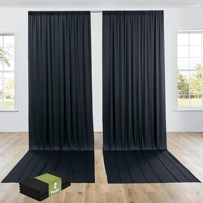 PartyVillage 10ft×15ft Black Backdrop Curtain - Image 2