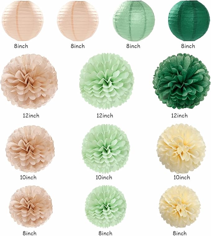 Olive-Sage Green Champagne-Gold Pink Party-Decorations - Image 3