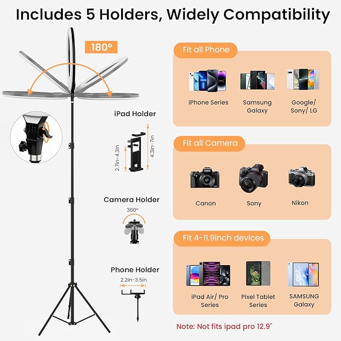 18" Foldable Ring Light with Stand - Image 7
