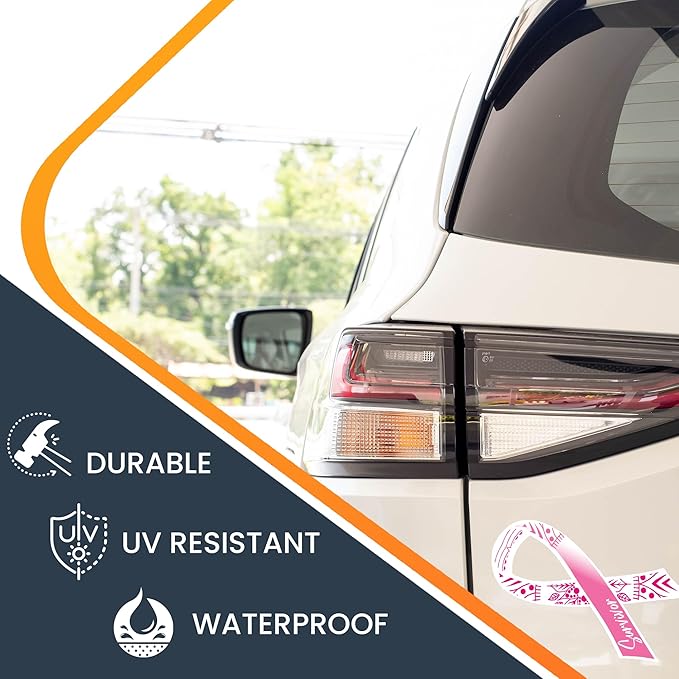 Magnet Me Up Breast Cancer Awareness Pink Mandala Survivor Ribbon Magnet Decal - Image 4