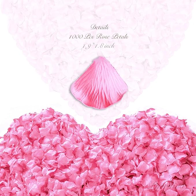 1000Pieces Rose Petals, Artificial Flower Petals Fake Rose Petals - Image 2