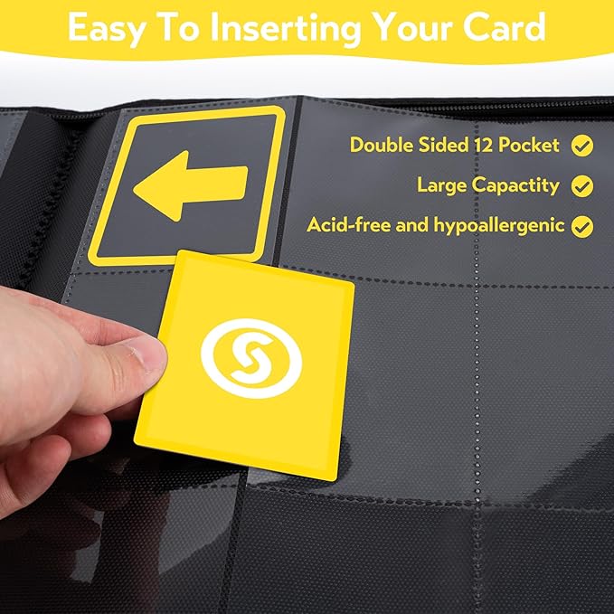 SMYV 12 Pocket Trading Card Binder, Premium PU Cover Card Binder - Image 5