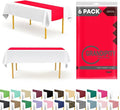 Red 6 Pack Premium Disposable Plastic Table Runner 14 x 108 Inch. Table Runner by Grandipity