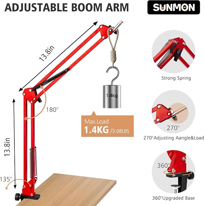 SUNMON HyperX QuadCast Boom Arm - Image 3