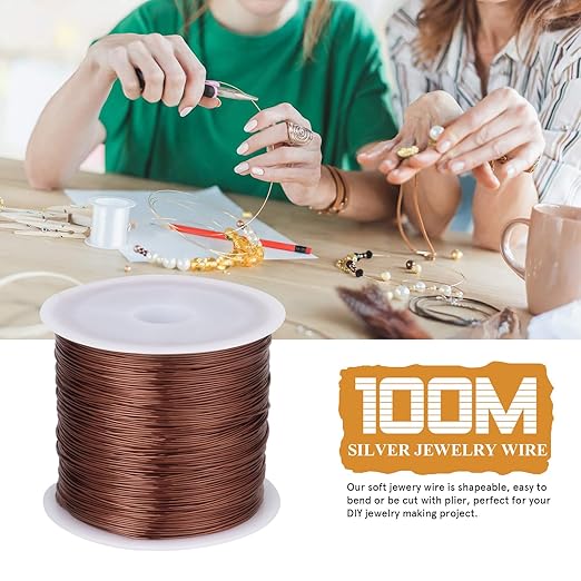 328FT Jewelry Wire 26 Gauge Tarnish-Resistant Copper Beading Wires Roll Bulk - Image 2