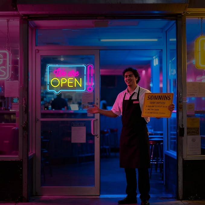 Open Neon Sign for Business, We Are Open Led Neon Light Signs for Store Shop - Image 2