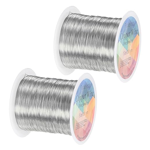 2-Rolls 0.3mm Jewelry Wire, 28 Gauge 328FT Craft Wire Copper Beading Wire by MMETERXITY