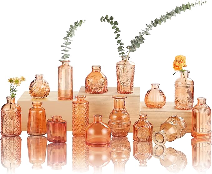 Bud Vases15 Pcs for Centerpieces Wedding, Flower Vases in Bulk for Rustic Home by earthgadgets
