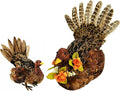 naturevibe 10/6.5 Inches Feathered Turkey Decorations Set of 2, Realistic Mom n by Unknown