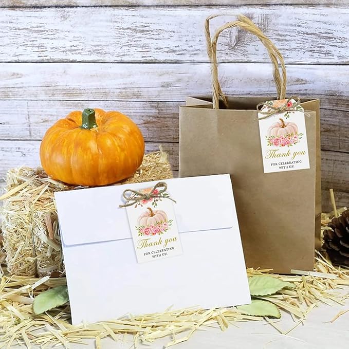 50 Pink Pumpkin Gift Tags - Image 3