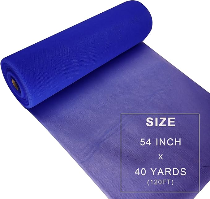 Royal Blue Tulle Fabric Roll Spool Bolt Large Tulle Wedding Party Decoration - Image 3