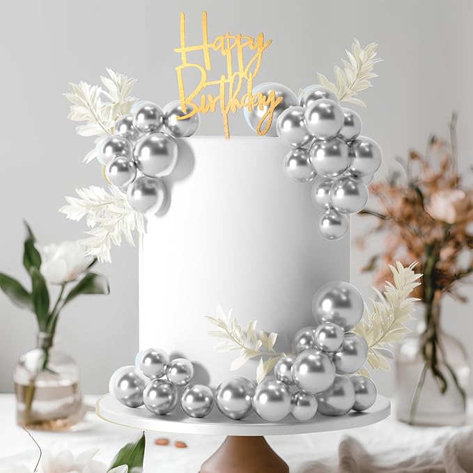 MIAHART Ball Cake Toppers Boho Grass Cake Topper Ball Cake Insert Decoration - Image 5