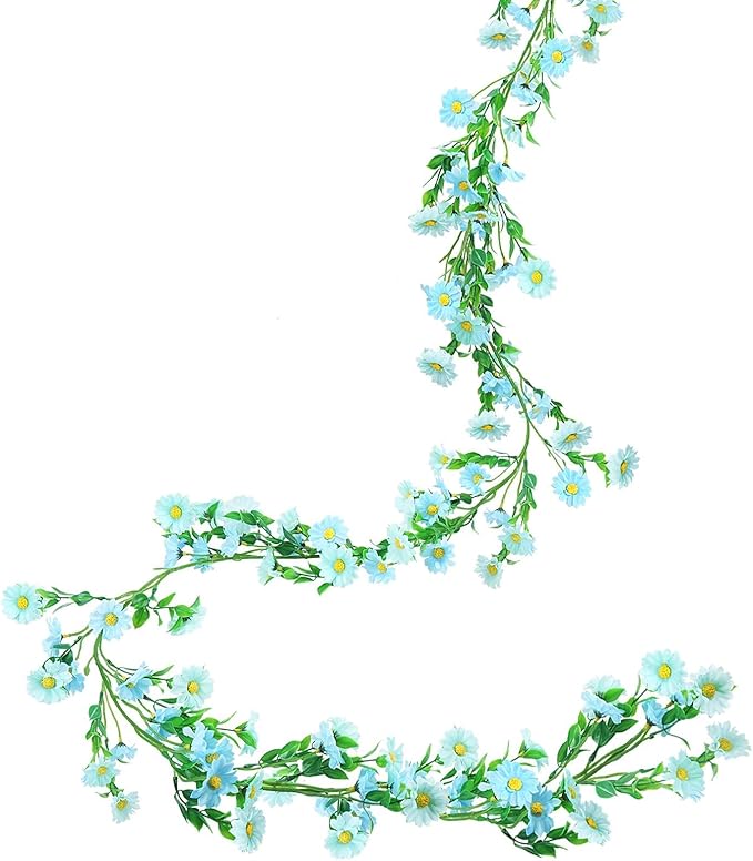 6.5Ft Artificial Blue Flower Garland Fake Daisy Floral Garland Hanging Flowers by HOENLE