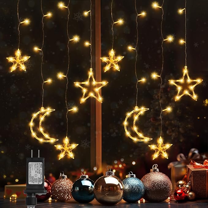 PUHONG Christmas Lights, 11.48FT Curtain String Lights by PUHONG
