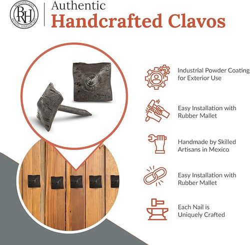 100 Pack 0.75" Square Head Iron Clavos Decorative Nails – Unfinished – Handmade - Image 2