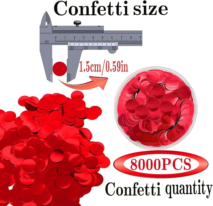 Red Round Foil Confetti Beautiful Metallic Table Confetti Glitter - Image 2