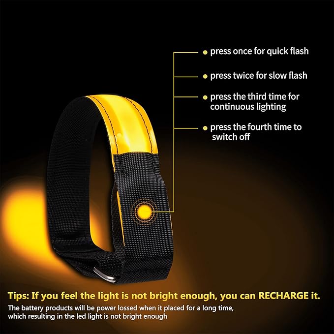 Rechargeable LED Armband for Running, Light Up LED Armband, High Visibility - Image 2