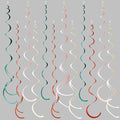 36 Pcs Boho Hanging Swirl Decorations Aqua Green Orange Pink Beige Felt Swirl by pinkblume