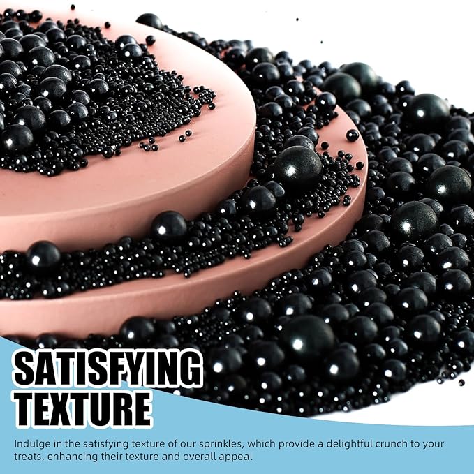 Kasvan Black Pearl Sprinkles, 6 Sizes Mix - Image 3