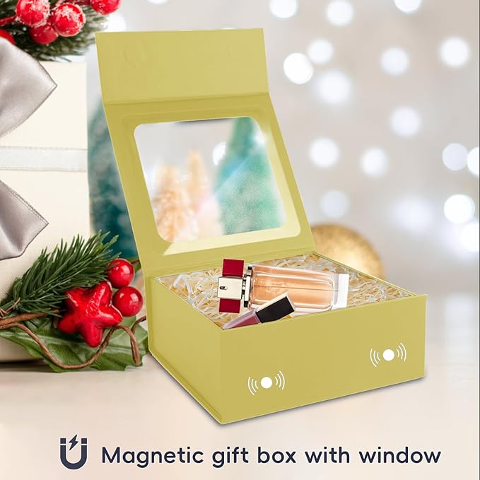 TIACABO Gold Gift Box with Window, 7.5"x7.5"x3.1" Bridesmaid Boxe - Image 7