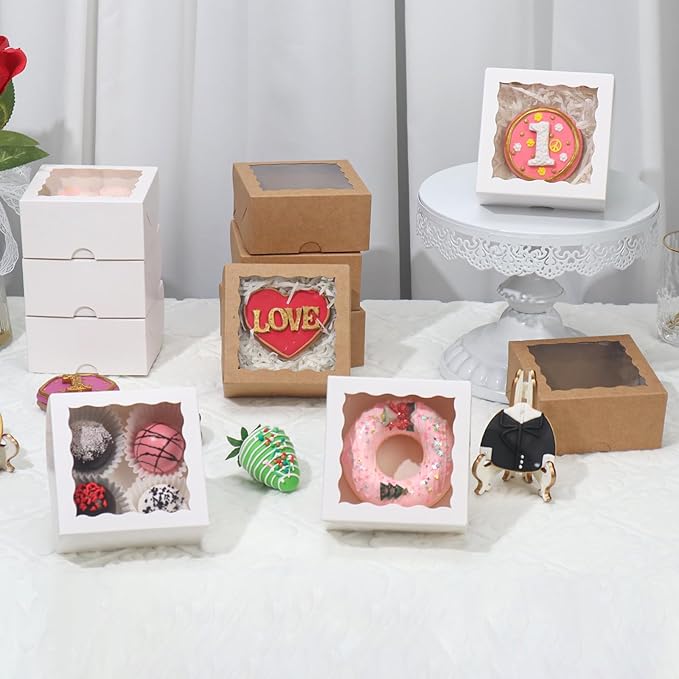 100-Pack 4X4X2 Elegant White Bakery Boxes - Image 8