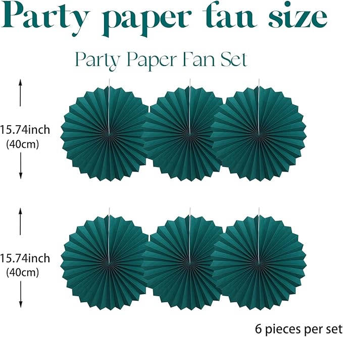 Green Birthday Decorations, DIY Green Paper Fans Hanging Decoration, Party - Image 2