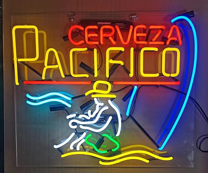 Neon Signs Compatible For Cerveza Pacifico Glass Neon Signs for Pub Hotel Cafe by Unknown