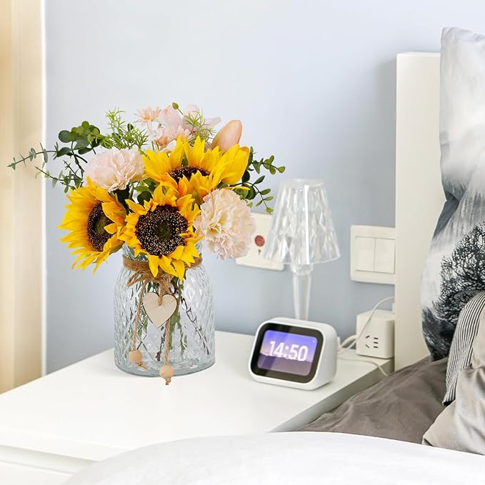 Fake Flowers in Vase, Artificial Sunflower Bouquets in Vase - Image 5