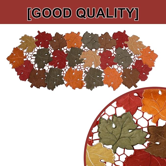 OWENIE Fall Table Runner 36 Inches Long, Short Small Thanksgiving Table Runner - Image 3