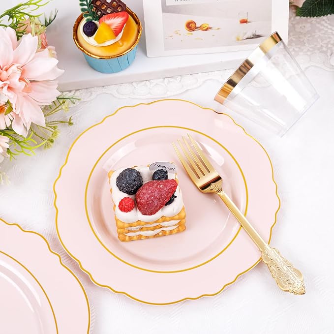 Liacere 350PCS Pink Plates Disposable - Image 9