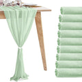 10 Pack 10ft Sage Green Chiffon Table Runners Wedding Table Runner Sheer by VZZNN