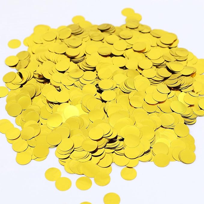 Gold Metallic Foil Confetti Round Dots Glitter Table Confetti by SIPRKAICT