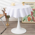 Small Round White Tablecloth 36 Inch Polyester Fabric Washable Table Cover by YZKITM