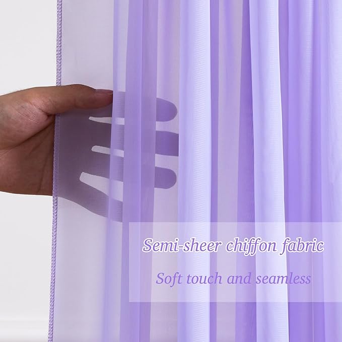 10x10ft Lavender Chiffon Backdrop Curtain - Image 6
