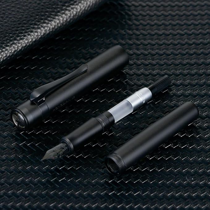 Hongdian M2 Black Forest Mini Fountain Pen, Medium Soft Nib & Sleek Shape - Image 5