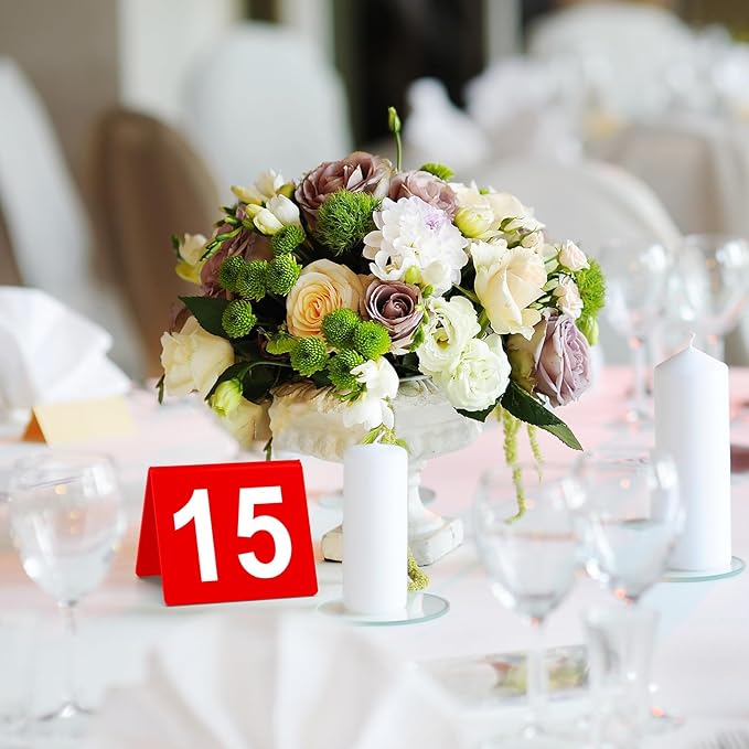 Tuanse Table Numbers 1-50 Acrylic Double Side Numbered Table Tents Restaurant - Image 4