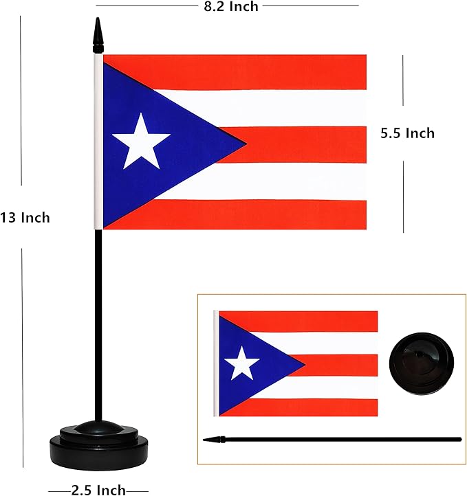 12 Pack Puerto Rico Desk Flags Set, Puerto Rican Small Mini Table Office Flags - Image 2