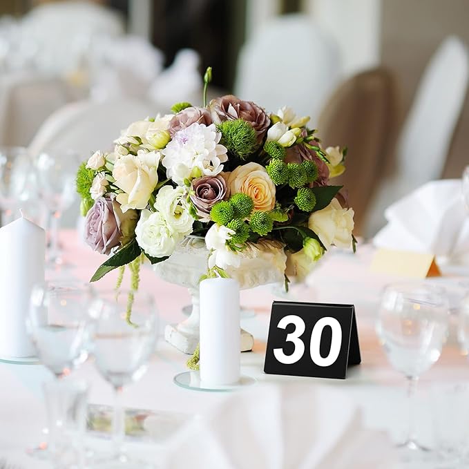 Tuanse Table Numbers 1-50 Acrylic Double Side Numbered Table Tents Restaurant - Image 5
