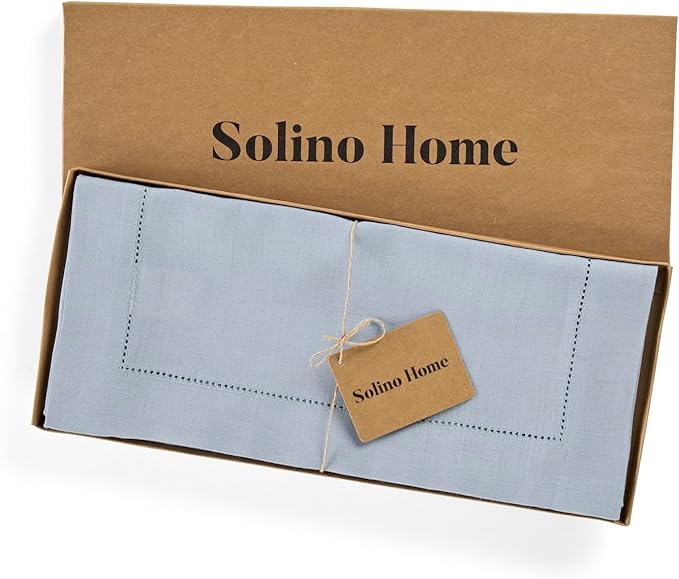 Solino Home Linen Dusty Blue Table Runner 36 Inches - Image 6