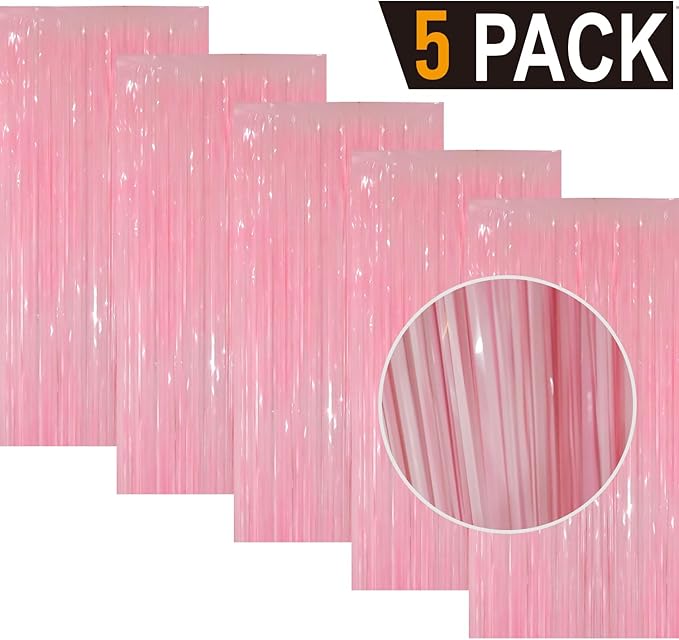 GOER 3.2 ft x 8.2 ft Metallic Tinsel Foil Fringe Curtains Party Photo Backdrop - Image 2